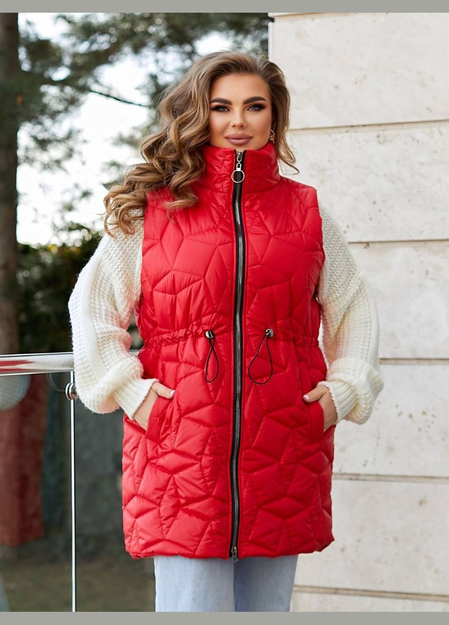 Жіноча жилетка без капюшона колір червоний р.48/50 451161 New Trend (282930730)