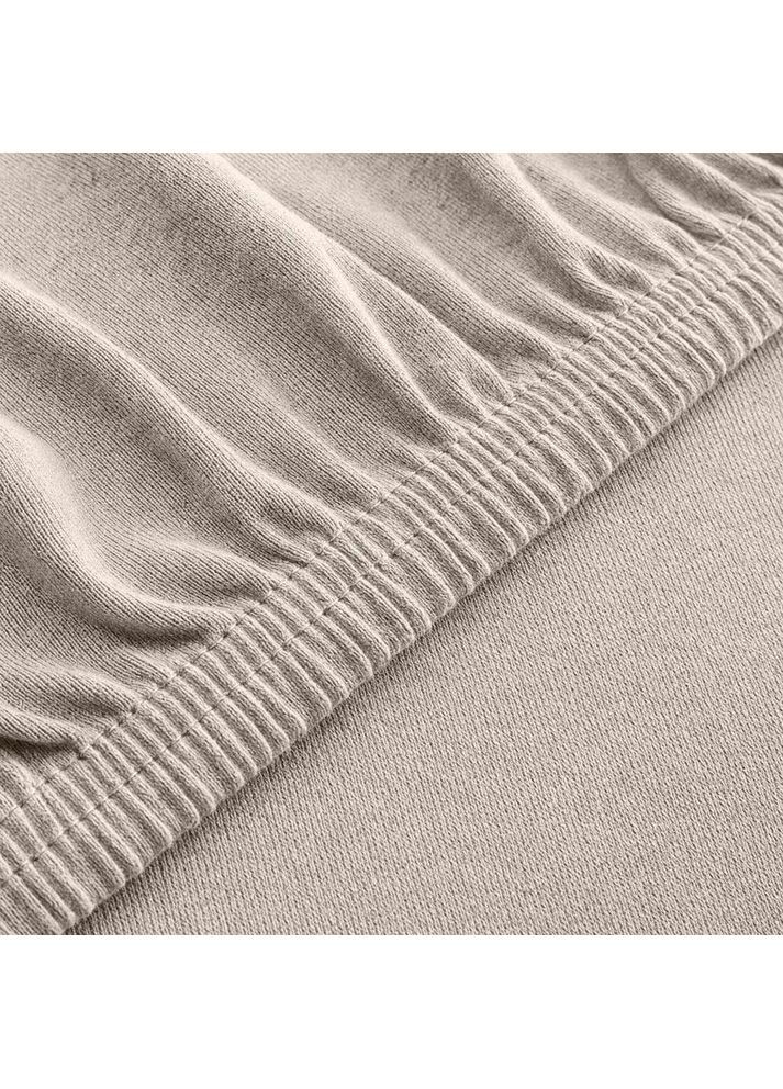 Простыня трикотажная 180/200х200х35 см на резинке, эластичная, трикотаж, хлопок беж IDEIA (364122490)