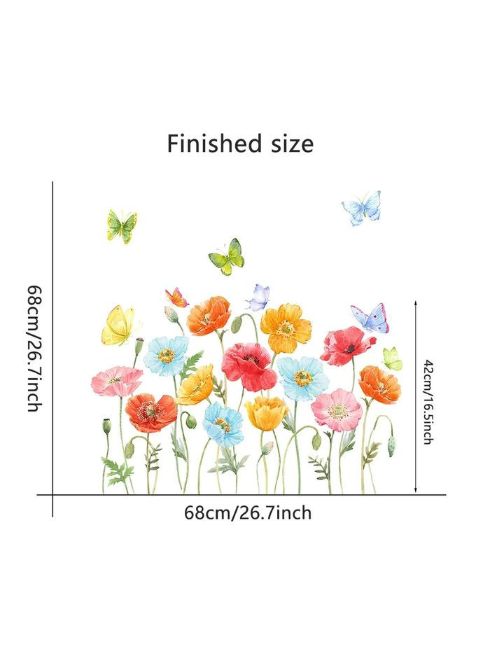 Виниловые наклейки Полевые цветы маки (лист 60 х 60 см) Б201-3 No Brand (302242525)