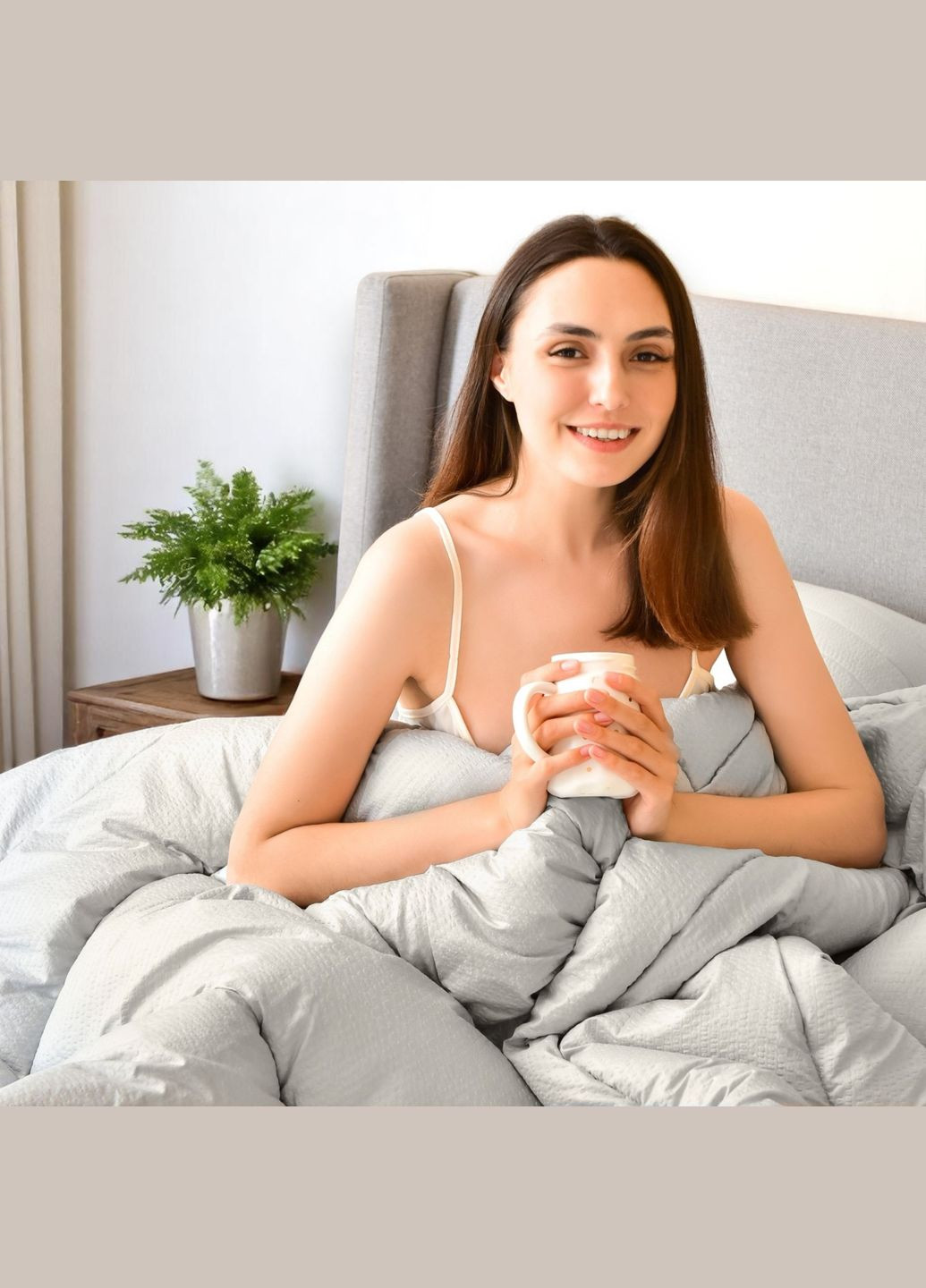 Ковдра літня Nordic Comfort 200Х220 см мікрофібра, антиалергенна сіра (8-34652*002) IDEIA (331621863)