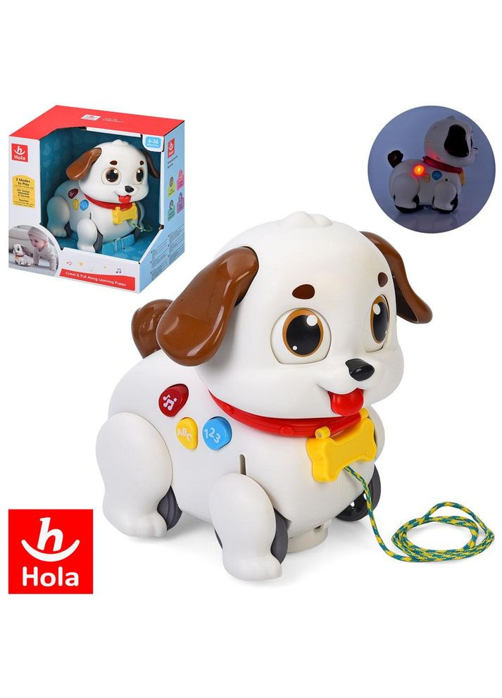 Іграшка-собака каталка, їздить, музична, зі світлом, рухається голова, очі та вушка, 2 режими гри (HE9977) No Brand (368029375)