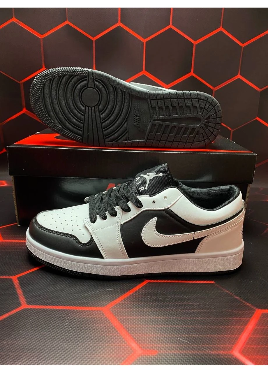Білі кросівки чоловічі nike air jordan 1 low white black найк аір джордан білі демісезон No Brand