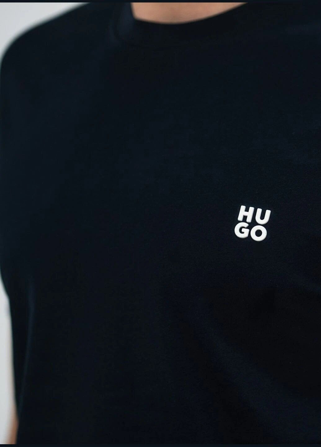 Темно-синя футболка чоловіча з коротким рукавом Hugo Boss Logo Label