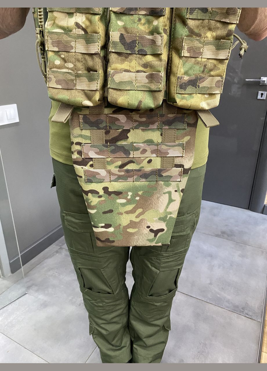 Итог с баллистическим пакетом 1 класса, фартук напашник для плитоноски, размер, Мультикам, Cordura 1000D Добронь (362601246)