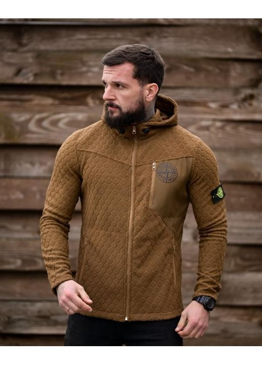 Демісезонна чоловіча флісовка Stone Island койот Freedom (370604036)