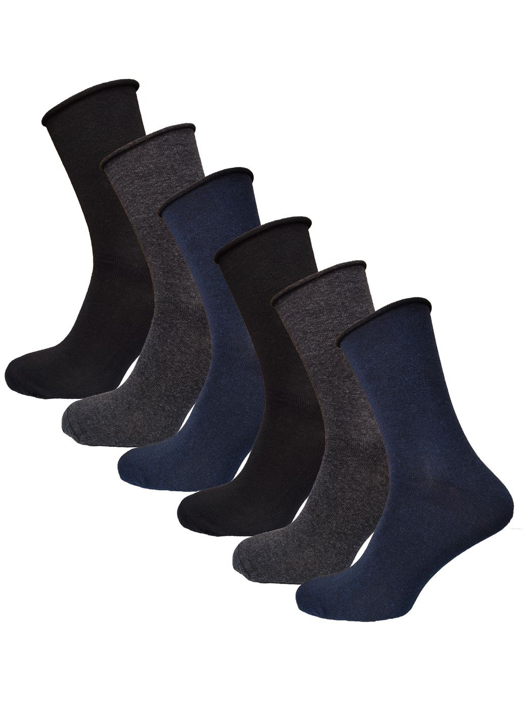 Комбіновані шкарпетки чоловічі високі без гумки медичні 6 пар упаковка житомир (0022) різні кольори Lomani однотонні (329901356)