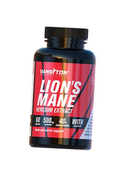 Ежовик гребенчатый с Витамином В6, Lion's Mane, Ванситон 60капс (71173005) Vansiton (360620523)