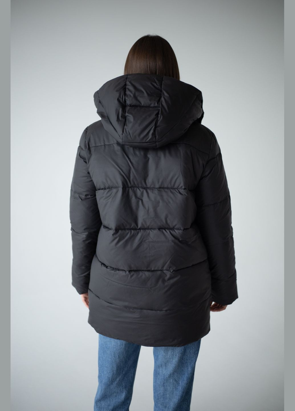 Чорна зимня жіночий пуховик зимовий SK