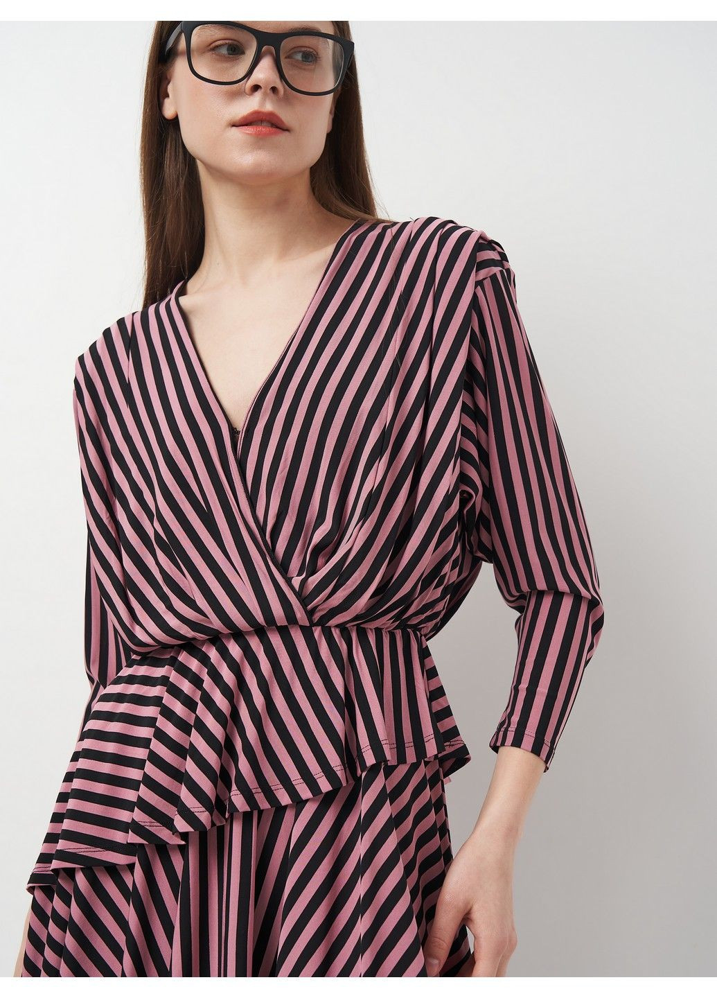 Рожева кежуал сукня H&M в смужку