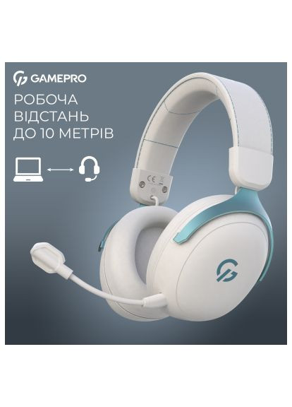 Навушники (HSW201WB) GAMEPRO Asgard Freya Pro Wireless White/Blue (366699901)