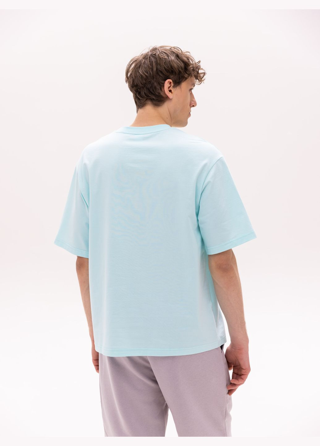 Бирюзовая футболка мужская с коротким рукавом Роза