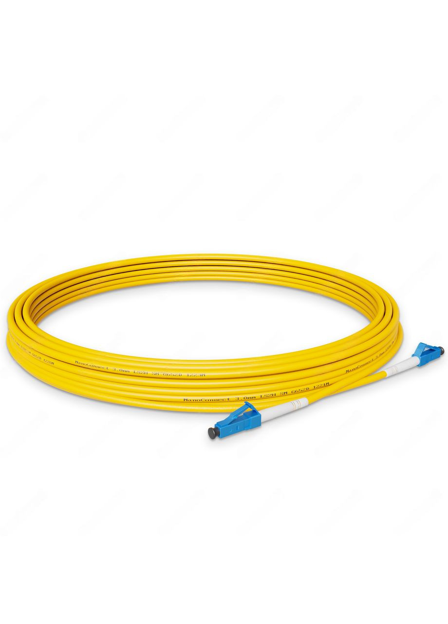 Патч-корд оптичний LC/UPC-LC/UPC Жовтий LSZH, Singlemode G.652.D (SM), Simplex, 3мм - 7 м NanoConnect (299337861)