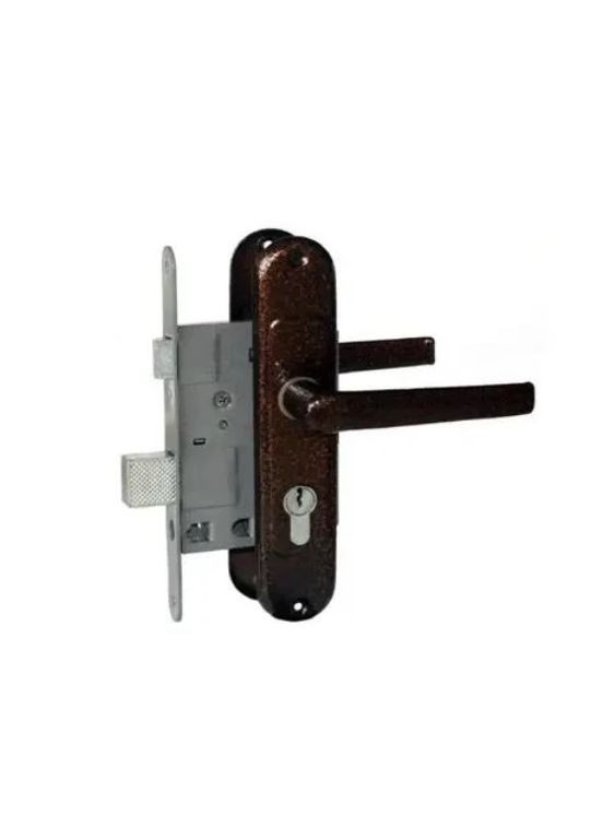 Замок врізний ЗВ4-АМ лівий з циліндром коричневий Тандем (370290012)