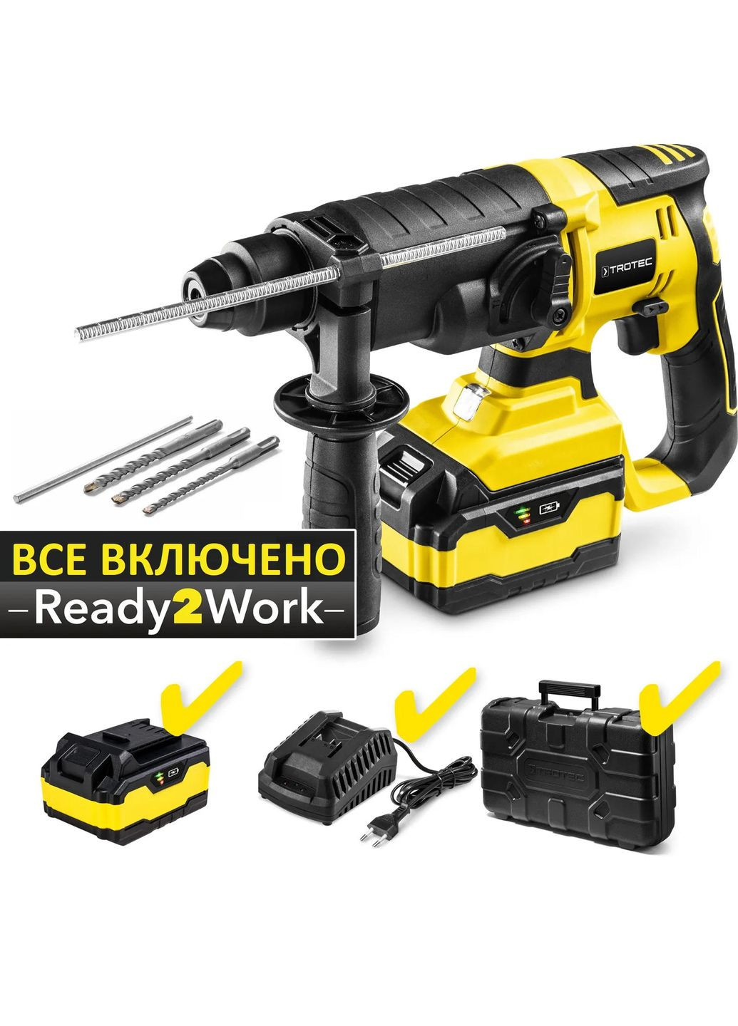 Перфоратор аккумуляторный PRDS 20-20V + кейс (4415000210) Trotec (372472649)