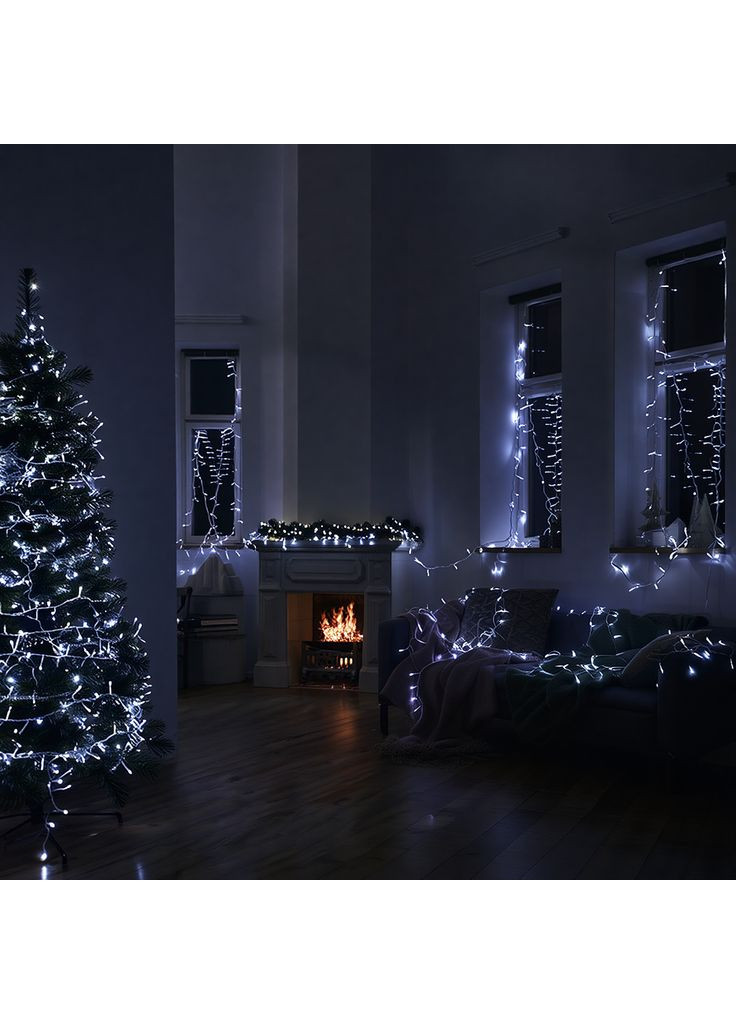 Гірлянда Різдвяна фея вулична 100 м 1000 LED білий провід Білий CF1000L100MWW (A-040625) Garlando (366239173)