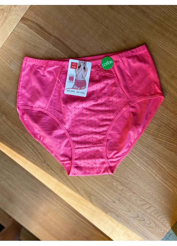 Батальные женские трусы из хлопка в горох – комфорт с высокой посадкой UOKIN Сліп (362026376)