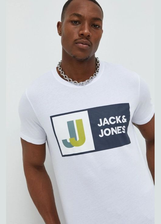 Белая футболка Jack & Jones Бавовняна