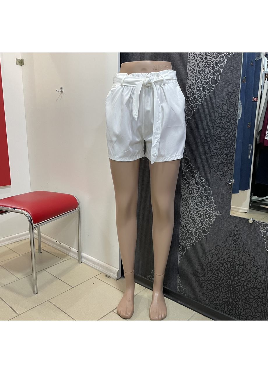 Шорты женские тонкие с поясом карманы резинка легкие S белые No Brand (361137450)