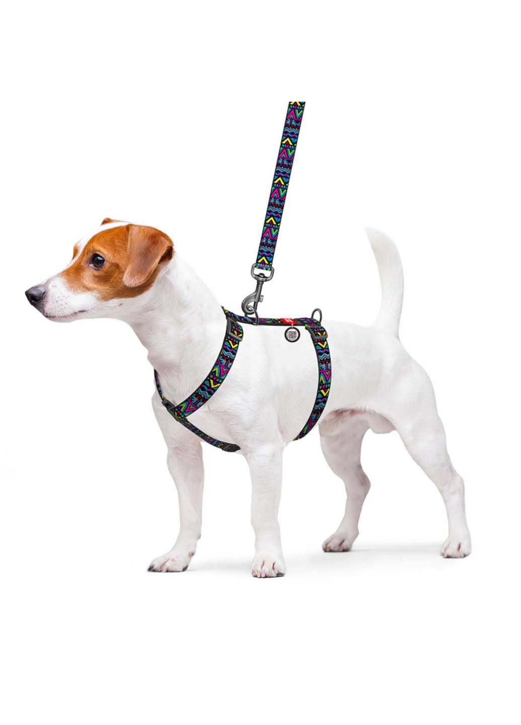 Шлея для собак анатомічна H-подібний Nylon Інді пластиковий фастекс L Ш 25 мм А 50-90 В 60-100 WAUDOG (292175209)