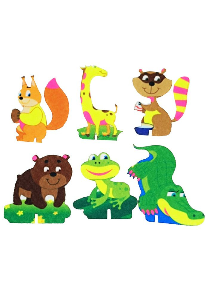 Набір фетрових фігурок на підставці "Веселі тваринки" 180175 Книжковий хмарочос (317048579)