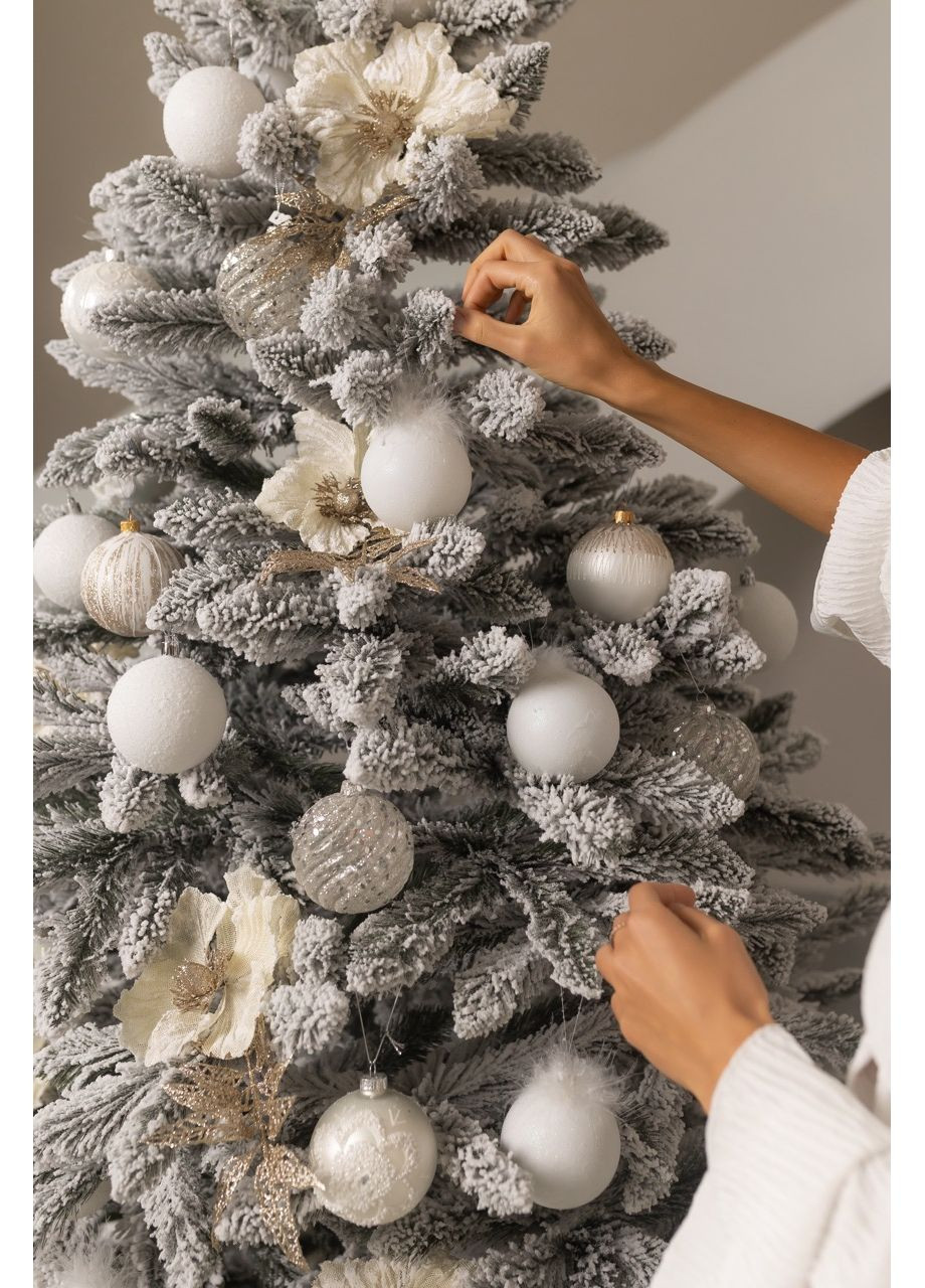 Елка искусственная БЕЙБЕРИ Заснеженная 2.04 м с металлической подставкой на 30% пышнее, модель 2025 года Yalunka Tobi (355803979)