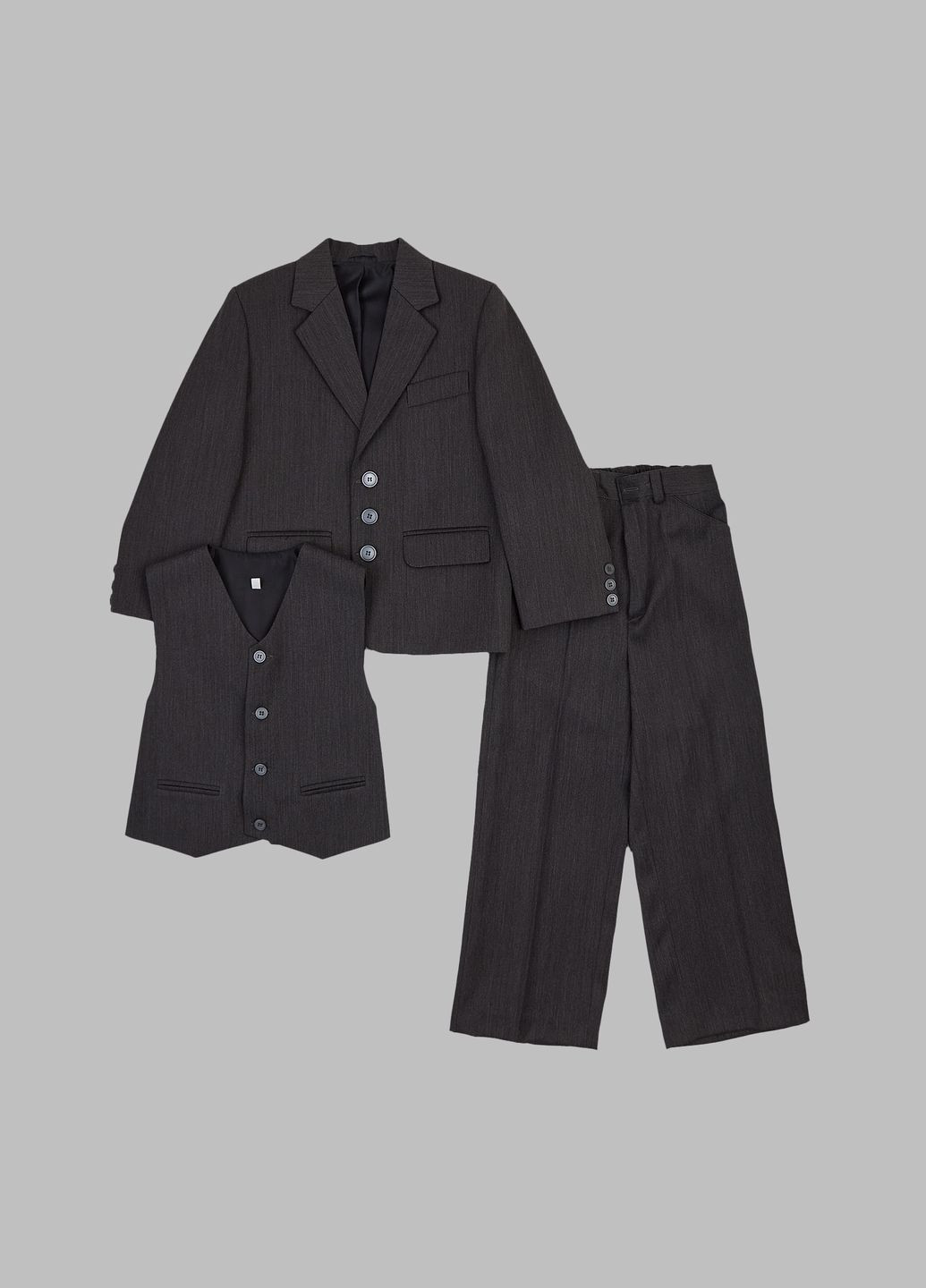 Серый демисезонный классический костюм Christian 424347 с