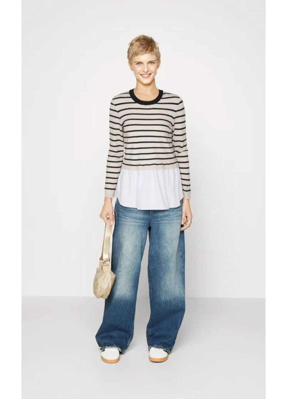 Черно-белый демисезонный джемпер комбинированный джемпер Only