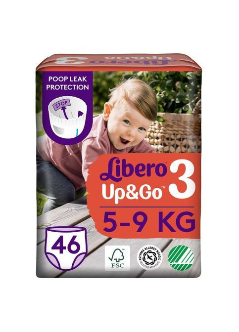Підгузок Up&Go Розмір 3 (5-9 кг) 46 шт (7322541742076) Libero UpGo Розмір 3 (5-9 кг) 46 шт (357435923)