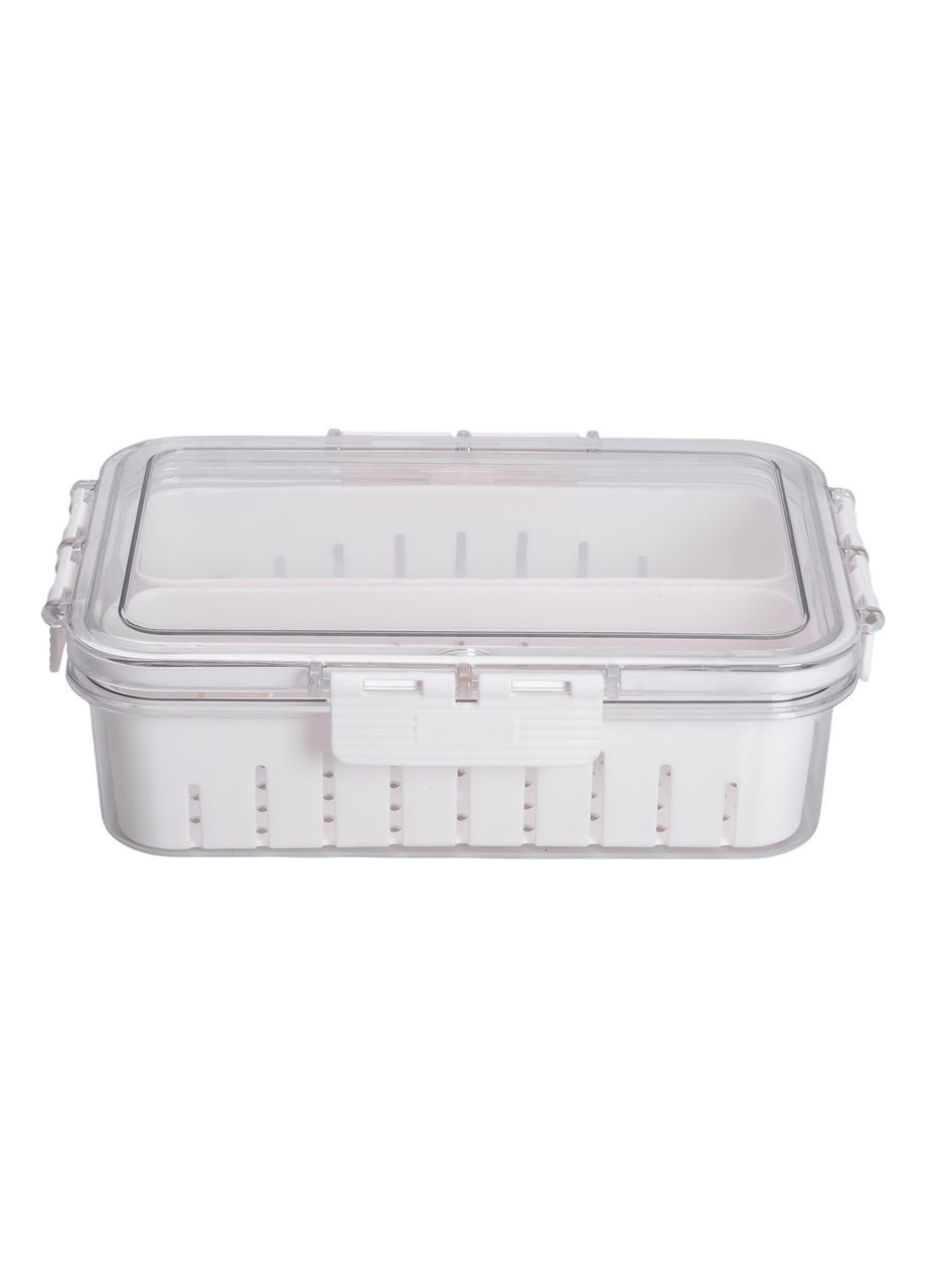 Контейнер для їжі з 2 відсіками 23.5х17х7 см судок для їжі пластиковий 1.4 л Білий HP-27-11 Yiwu (365256749)