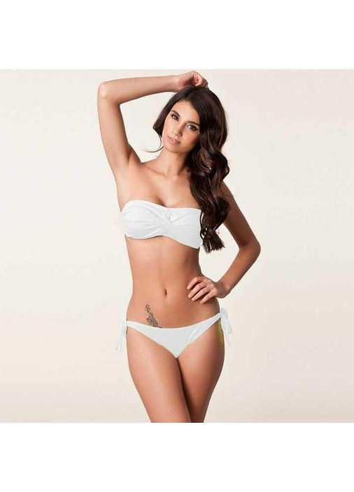 Белый летний купальник на завязках s-m белый хорошо тянется из высококачественных материалов на бретелях-завязках. China