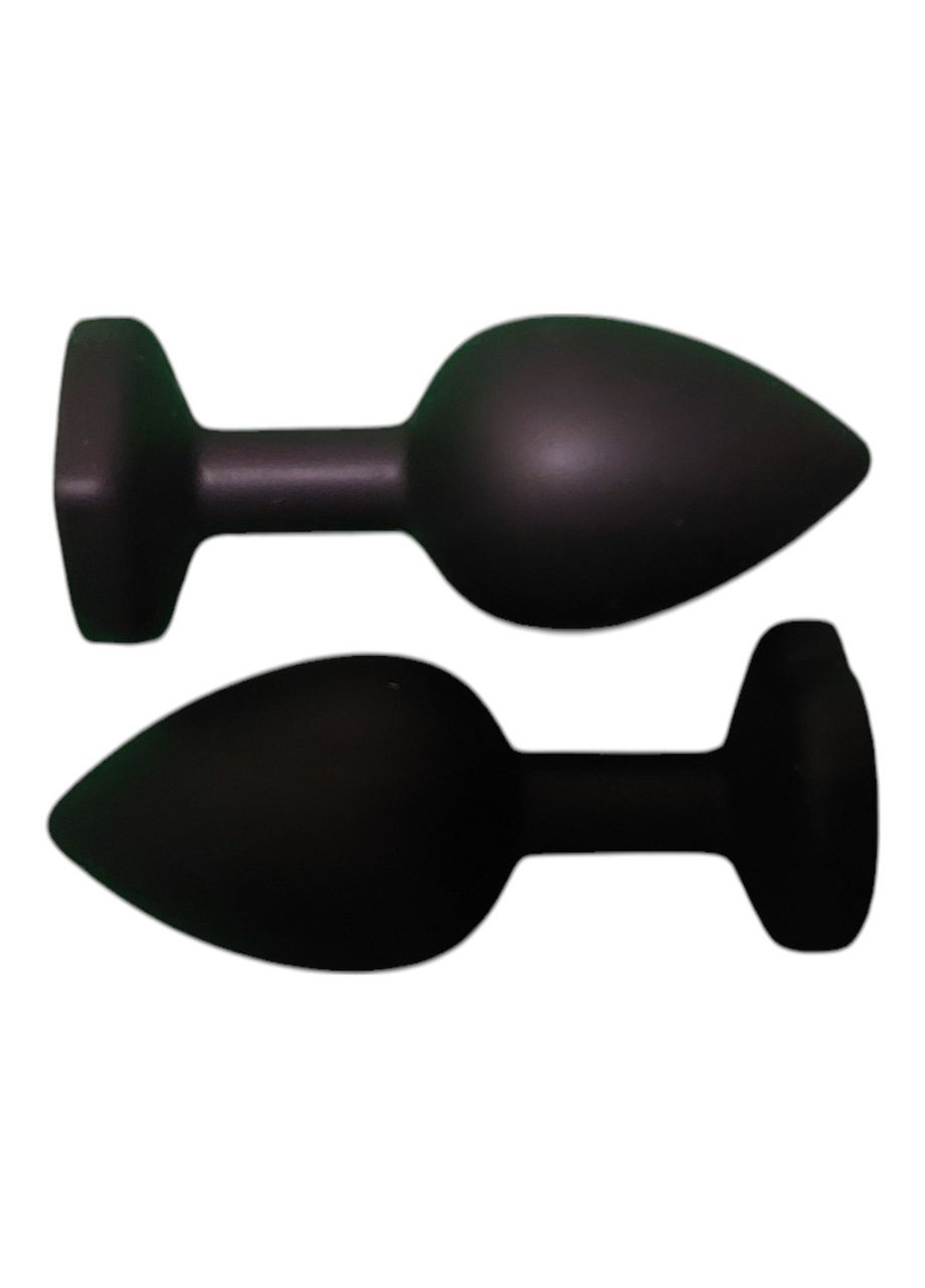 Анальная пробка сердце силиконовая с прозрачным камнем Black Anal Plug Heart Черного цвета Размер S China (317747589)