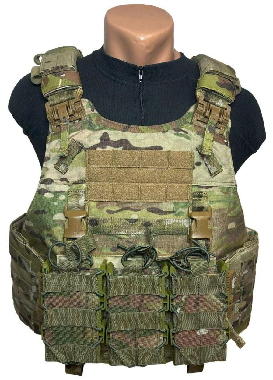Плитоноска Quad Release Carrier (multicam) (р.L) з підсумками АК 7,62 (3В) Warrior Assault Systems (350668192)