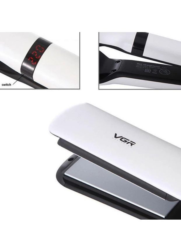Плойка праска для вирівнювання волосся випрямляч з турмаліновим покриттям LCD дисплей (2390000044) VGR V-511 (344465707)
