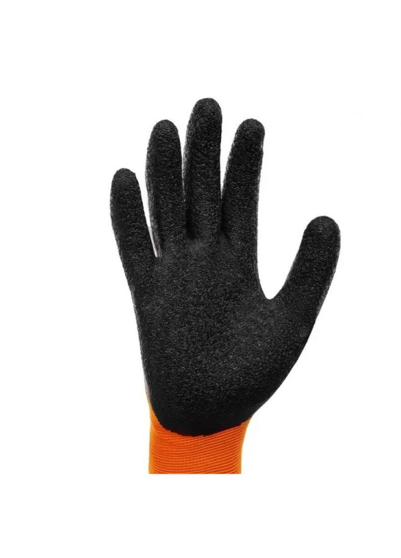 Захисні рукавиці Standard (XL/ ) білий з жовтогарячим поліестер з латексним покриттям (24837) BLUETOOLS (322425566)