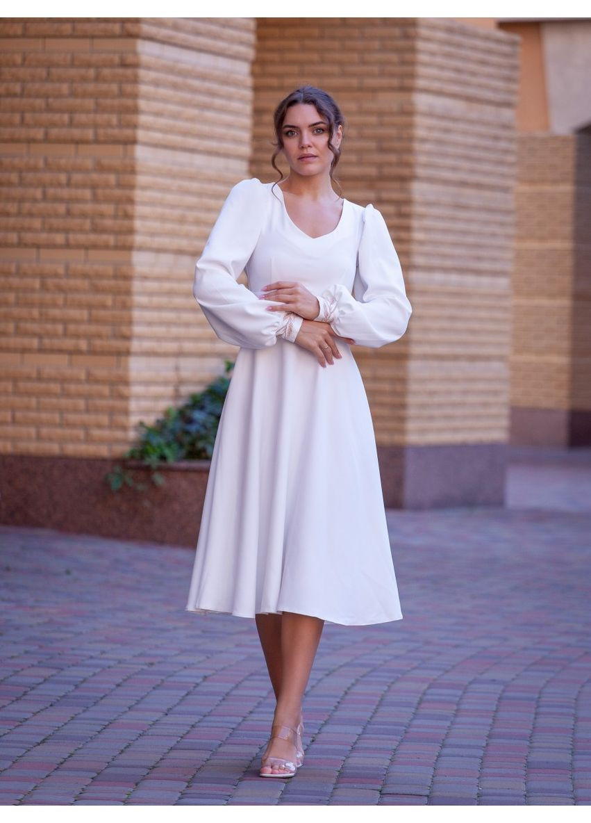 Білий вечірня плаття а-силует First Woman однотонна