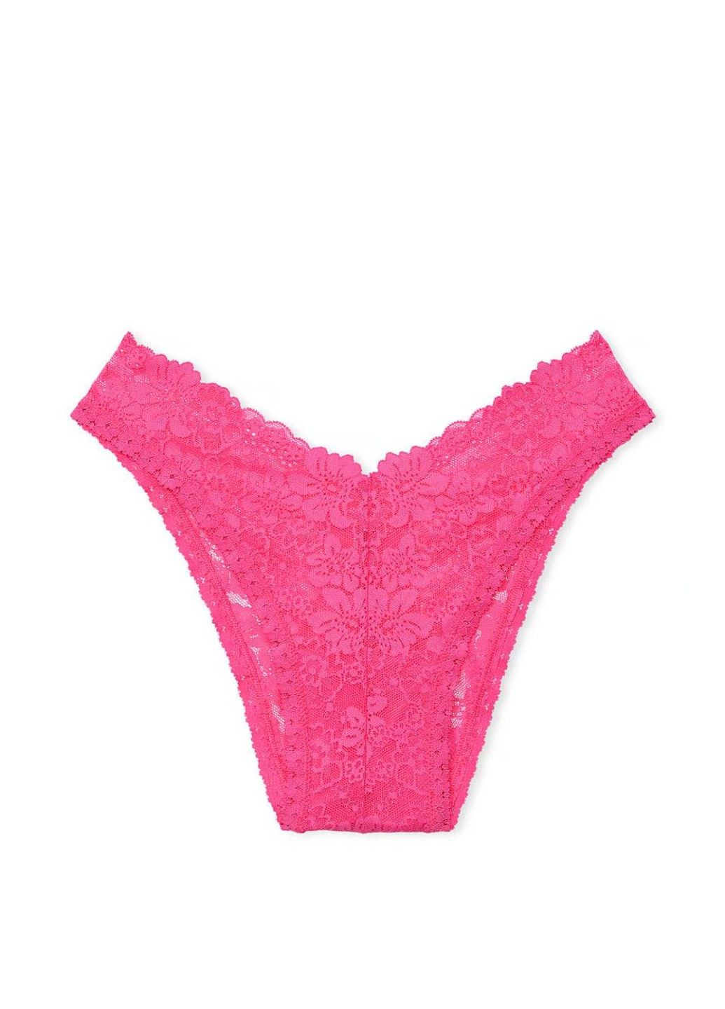 Трусики-бразилиана женские кружевные PINK Wink V-Front Brazilian Panty розовые Victoria's Secret (340317181)