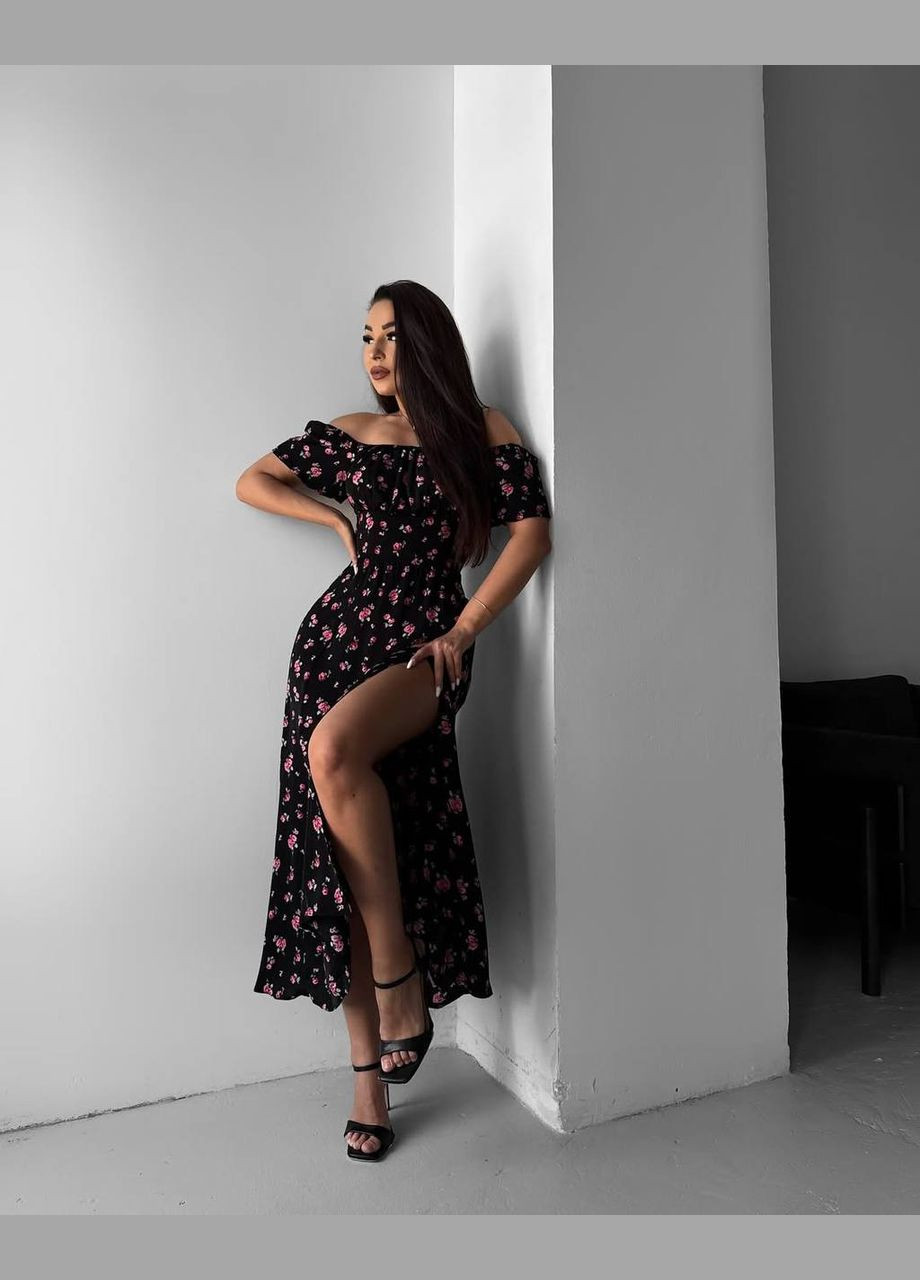 Чорна кежуал сукня INLABEL з квітковим принтом
