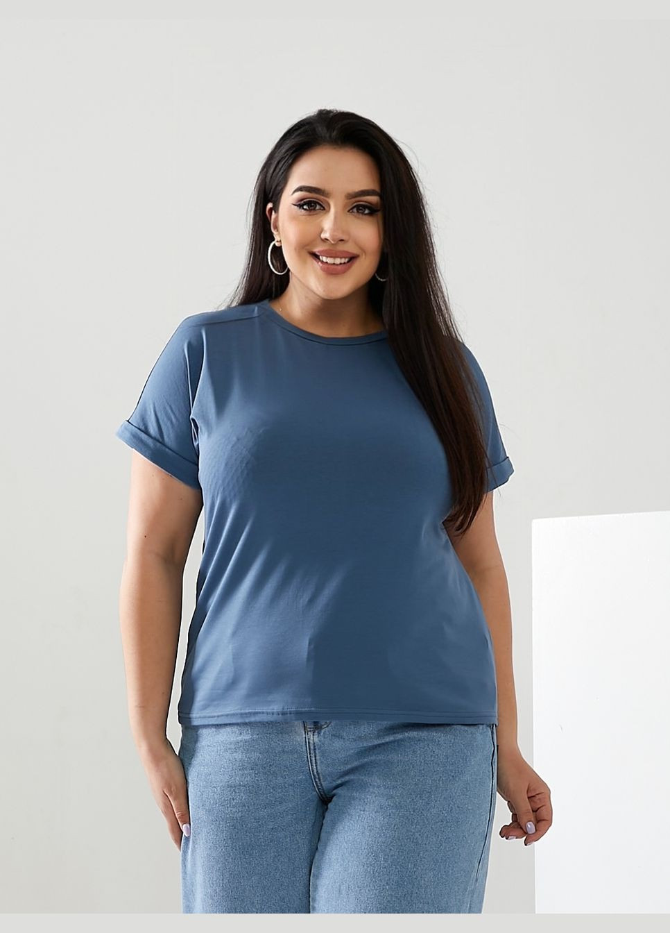 Синя всесезон базова футболка з коротким рукавом No Brand