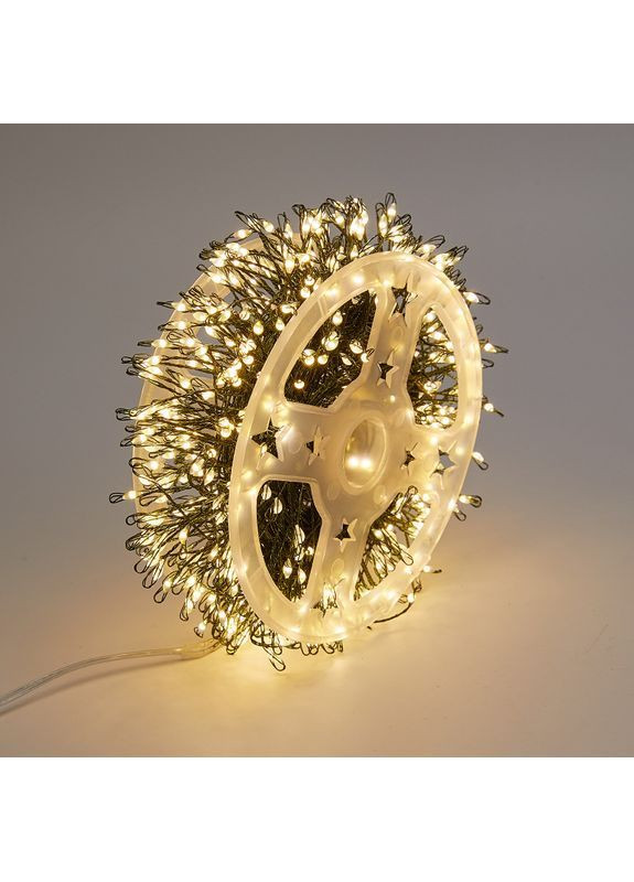 Гирлянда Мишура 30 м 900 LED, зеленый провод USB, Пульт, теплый белый (желтый) No Brand (370678999)