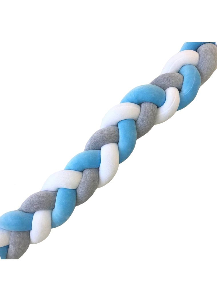 Бортик косичка "морська хвиля-сірий-білий" Moontime (366891660)