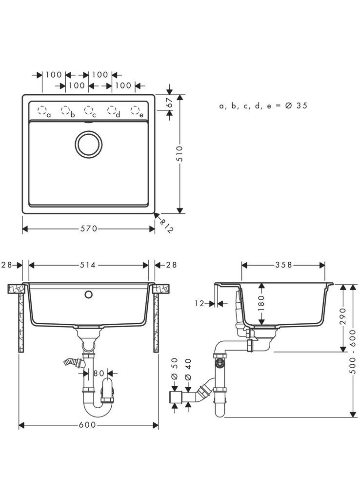 Мийка кухонна (m358071) Hansgrohe S520-F510 (372965816)