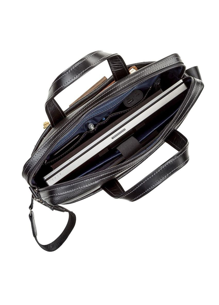 Сумка для ноутбука шкіряна чорна розмір 37х31х8 см 11110 Shvigel (362417613)