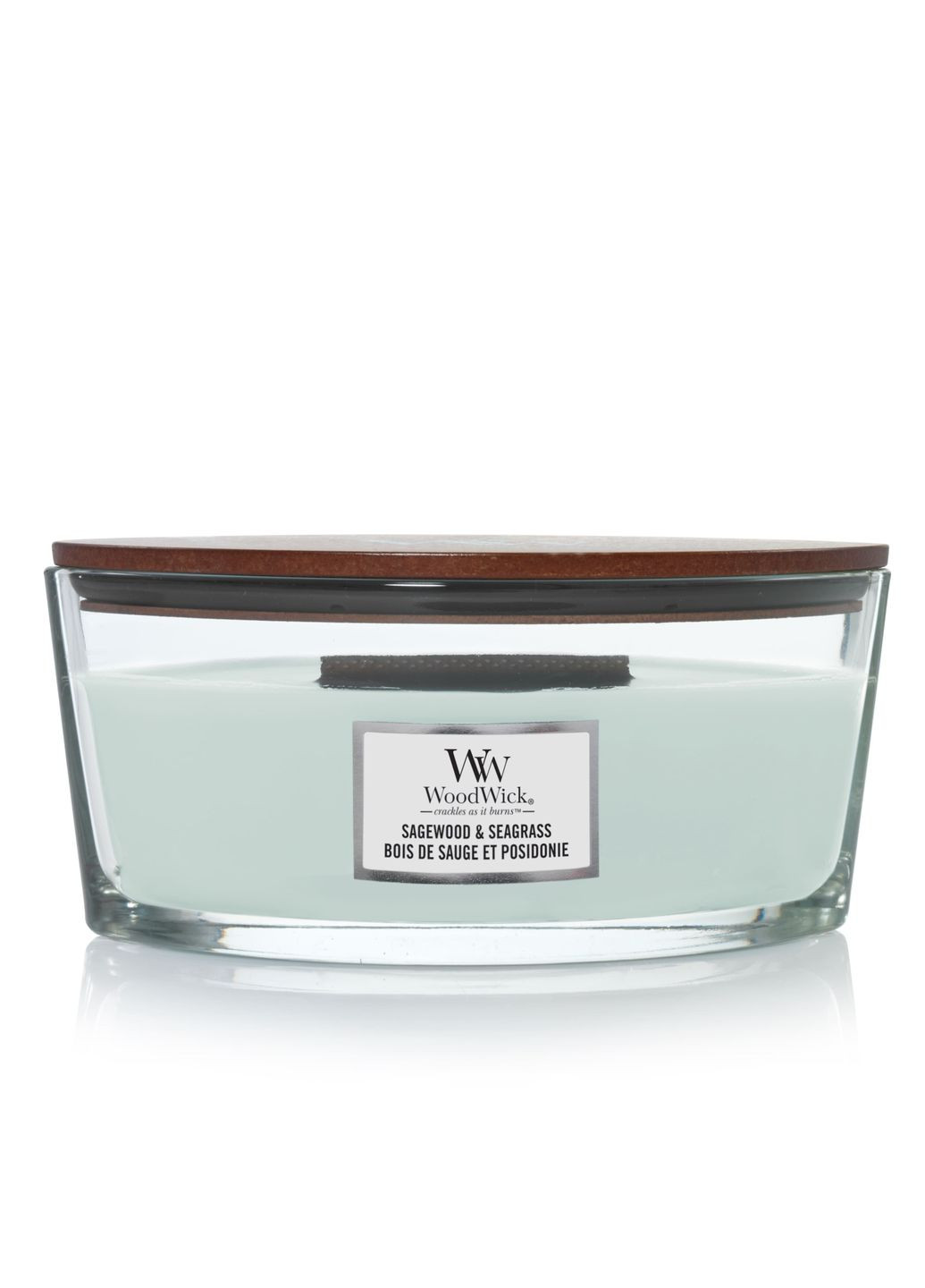 Ароматична свічка в склі Ellipse Sagewood & Seagrass 453 г (1728630E) WoodWick (335371403)