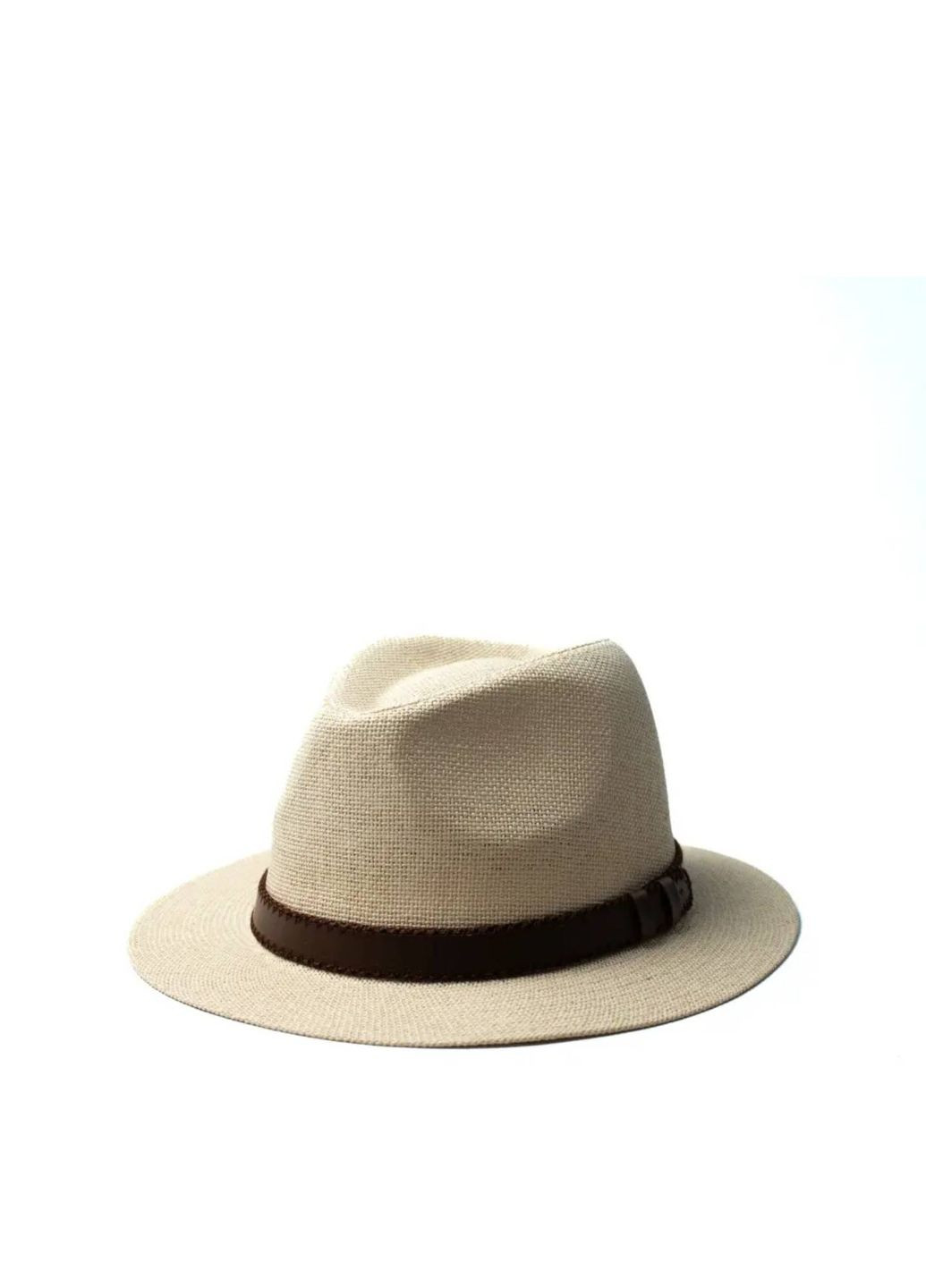 Шляпа федора женская бумага бежевая BATTY LuckyLOOK 817-679 (292668974)