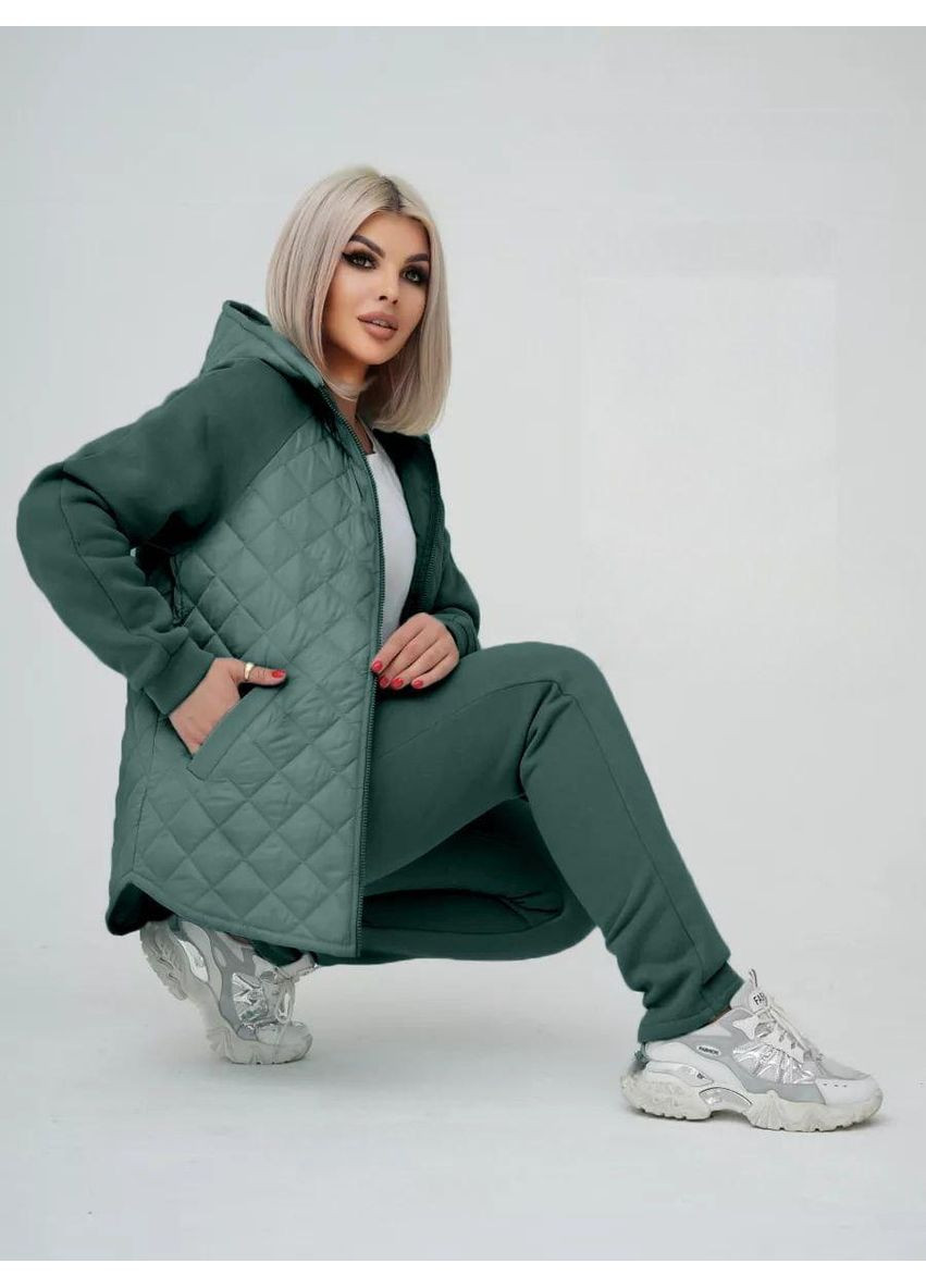 Теплый зимний костюм с худыми на флисе и вставками из плащевки Sofia 82 (365309651)