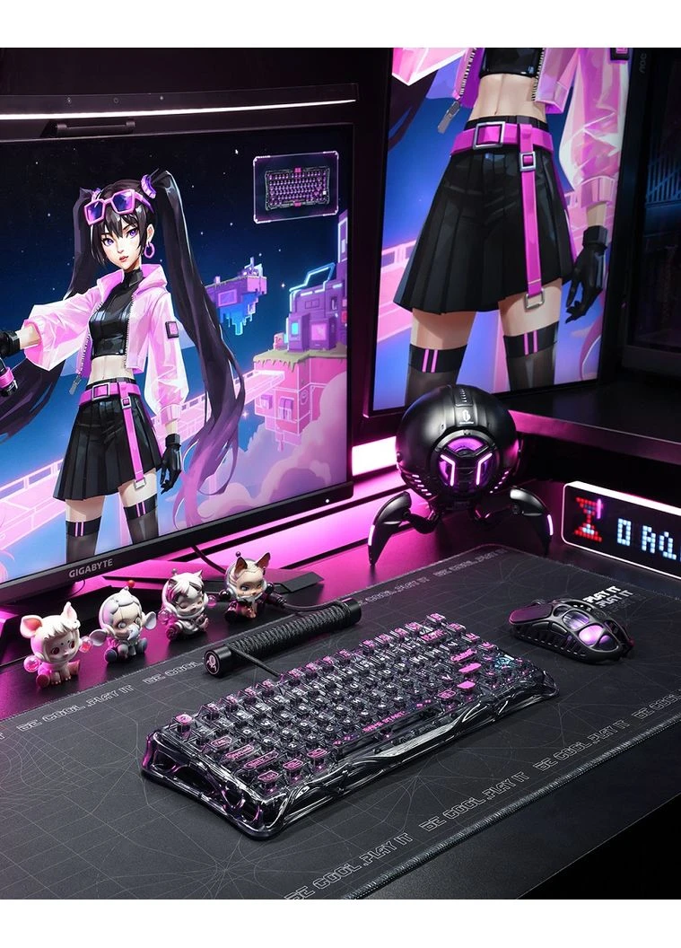 Клавиатура магнитная Mercury V75 Lite 75keys, Blackcore, USB-A, Transparent Black GravaStar (389483368)