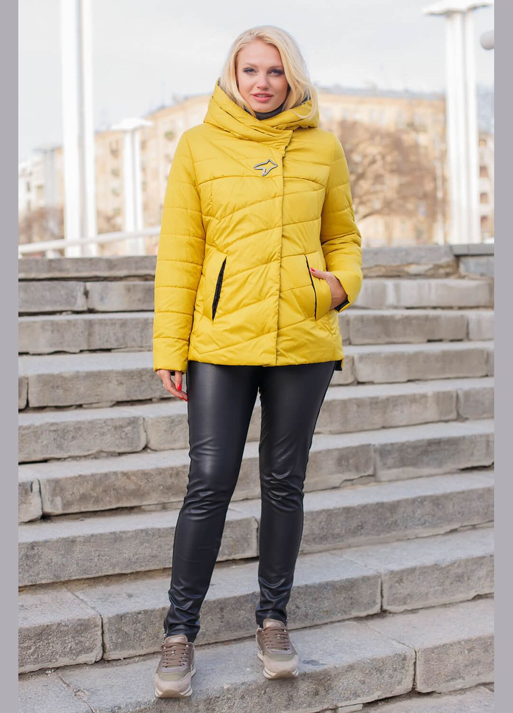 Горчичная демисезонная куртка аврора (01018-p-white52) MioRichi