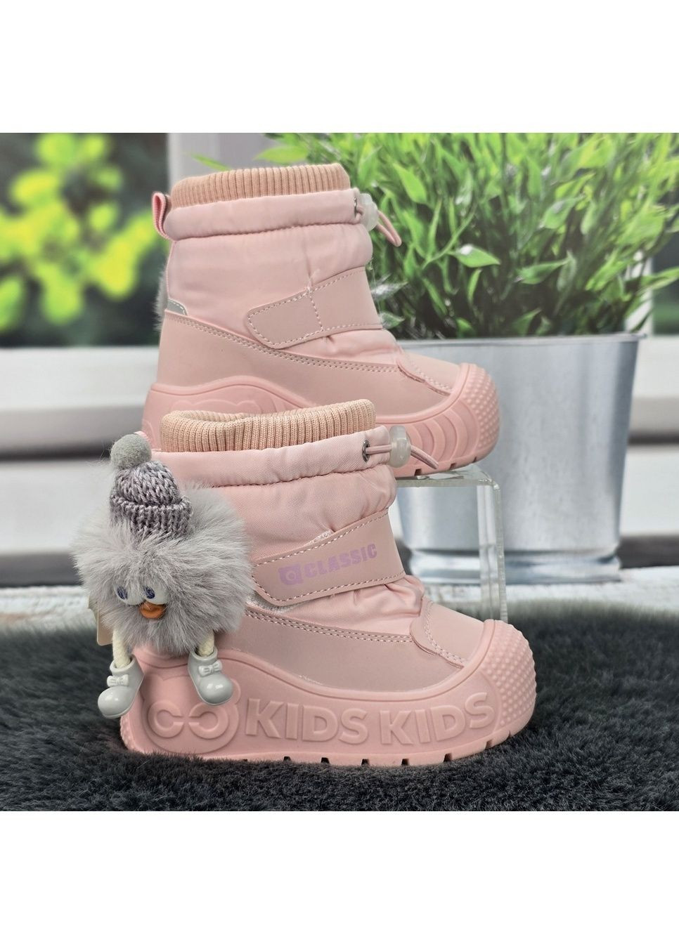 Чоботи дутики дитячі для дівчинки зимові на овчині Fashion (369377426)