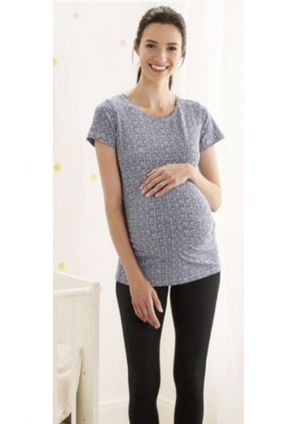 Комбінована всесезон футболка для вагітних з коротким рукавом Esmara