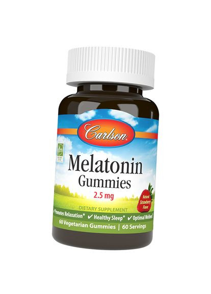 Мелатонін жувальний, Melatonin Gummies, 60таб Полуниця (72353005) Carlson Labs (322727842)